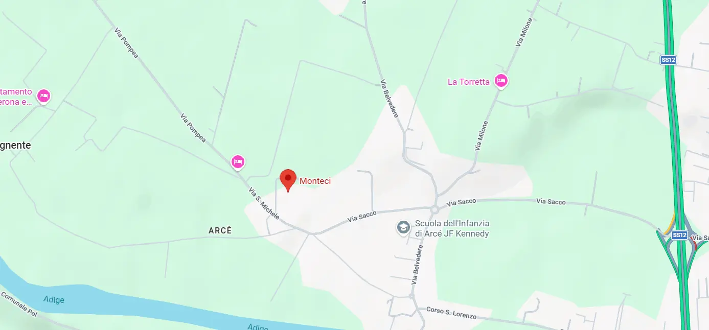 Mappa Cantine Monteci, Via S. Michele 34, Pescantina VR